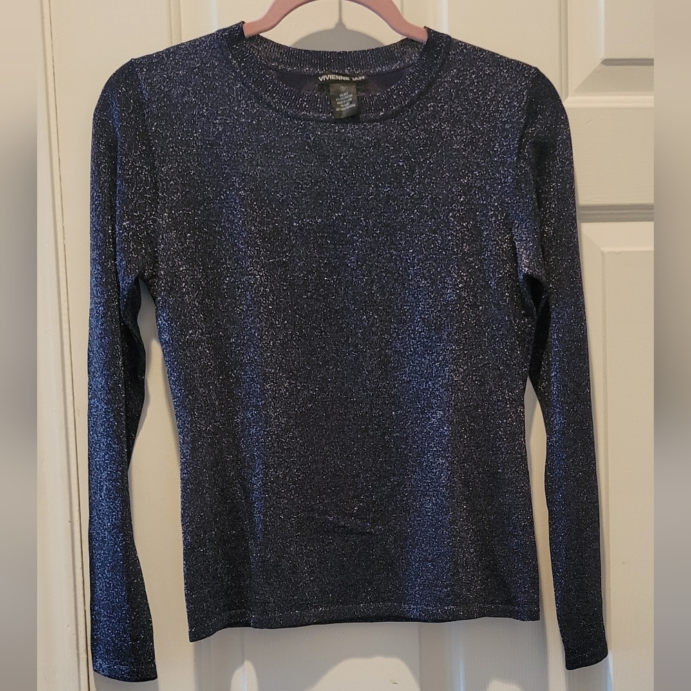Y2K Vivinenne Tam Shimmering Long Sleeve Top Size 1